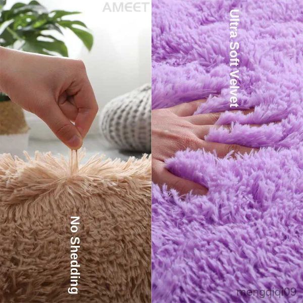 Carpet Fluffy Carpets For Living Room Soft Velvet Hair Shaggy Rugs For Bedroom Pink Purple Big Kids Room Plush Carpet R231115