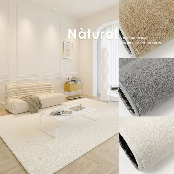 Carpet Japanese Minimalist Solid Color Plush Rugs Living Room Decoration Large Area Bedroom Thickened Soft s Lounge Rug 230320