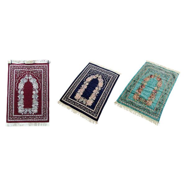 Carpet Muslim Prayer Mat featuring floral design, ideal for outdoor use during Ramadan or as an Eid present, model Z0411