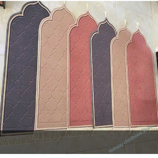 Carpet Muslim Prayer Mat Triangle Shape Islamic Prayer Rug Muslim Salat Eid Ramadan Children Adult Mother's Day Gift Z0411