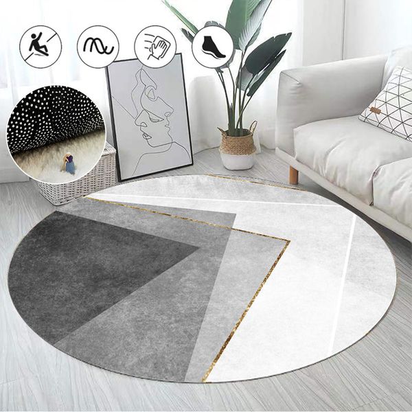Carpet Simple Modern Round Living Room Decoration Sofa Coffee Table Mat Teenager Rug Home Bedroom Decor Fur Rugs 230725