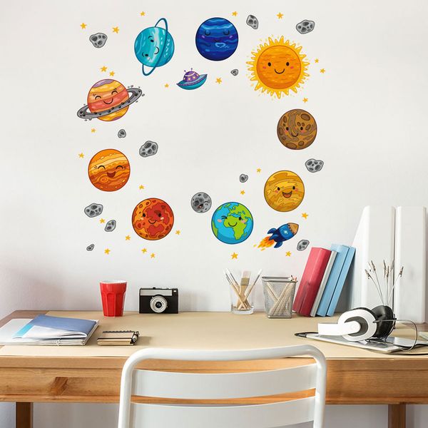 Cartoon-themed wall decals for kids' rooms, study areas, and nurseries, perfect for home art decor