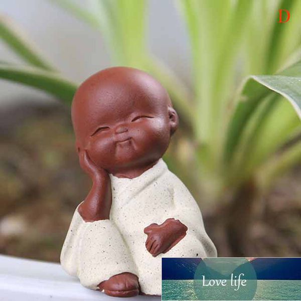 Ceramic Monk Buddha Statue - Small Tathagata Yoga Figurine, Purple Mandala Tea Pet, Decorative Craft at Factory Price