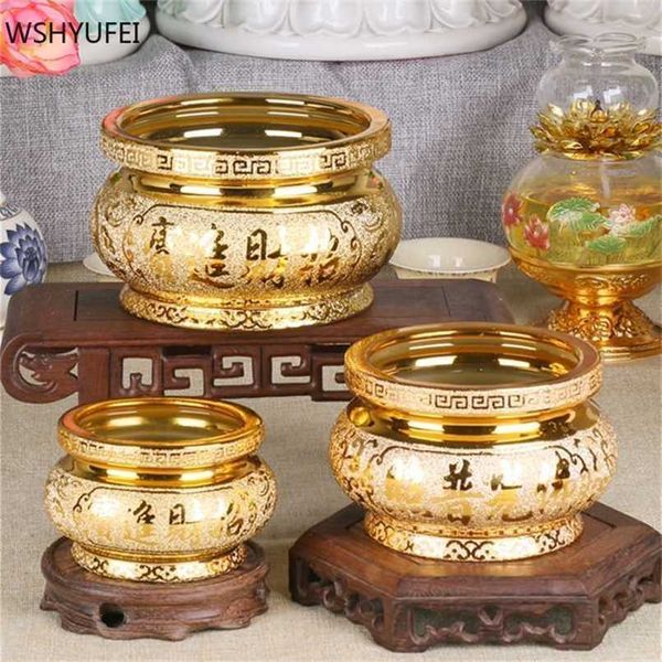 Ceramic Wealth God incense ornaments for Buddha hall worship, traditional Buddhist decor supplies