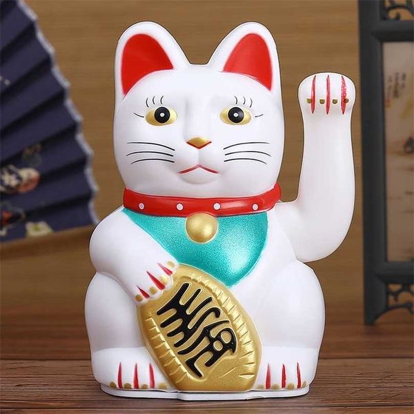 Chinese Feng Shui Lucky Cat in gold and silver, 6-inch waving fortune charm for wealth and good luck decor