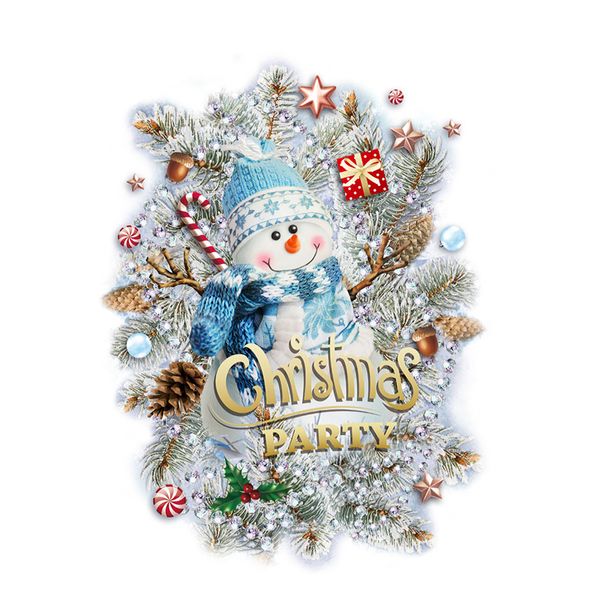 Christmas Tree Snowman Wall Stickers for Glass Windows - Removable Holiday Decor for Living Room and Home