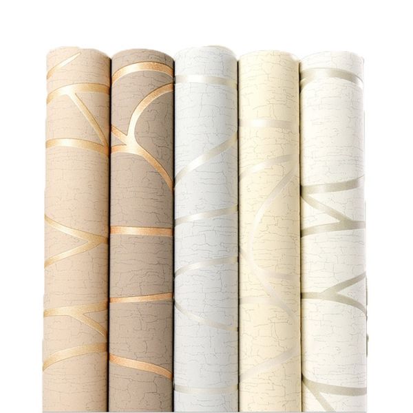 Classic 3D striped foam wallpaper featuring luxurious embossed large floral designs, ideal for elegant bedroom damask decor with golden accents