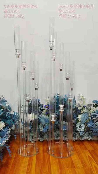 Clear acrylic candlestick holders for wedding centerpieces and party decor