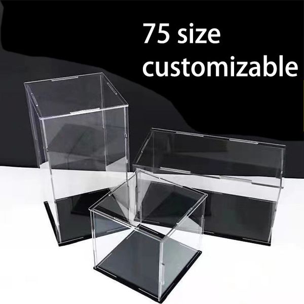 Clear acrylic display case for car models, dustproof protection for figure doll toy collectibles