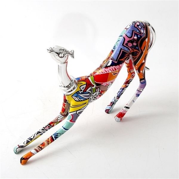 Colorful resin animal figurines for modern home and office decor