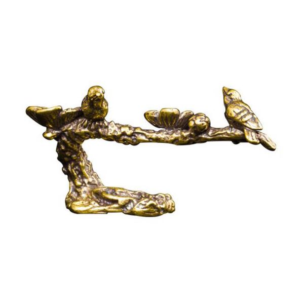 Copper Plum Tree Happy Magpie Bird Miniature Ornaments Antique Brass Cuckoo Figurine Tea Table Decorations Craft ZC3339