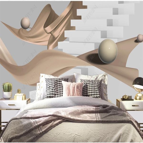 Creative 3D wall art featuring dimensional staircase designs for TV backdrop