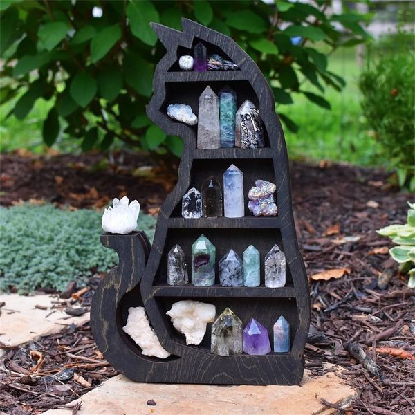 Creative Cat-Shaped Crystal Wall Shelves for Stylish Room Storage