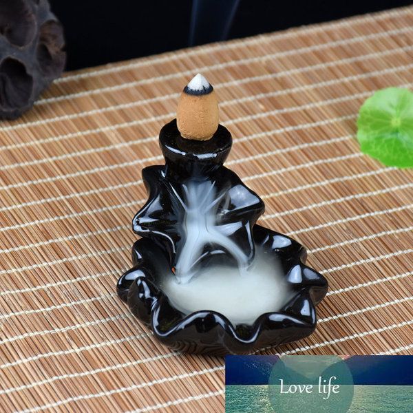 Creative Ceramic Backflow Incense Burner with Lotus Design for Cone Holders