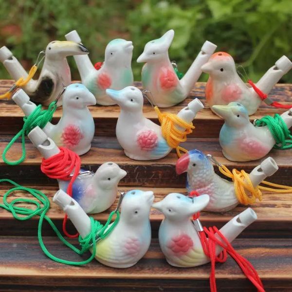 Creative ceramic bird whistles for kids, chirping bath toys, Christmas party favors, home decor set of 100