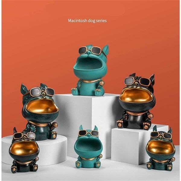 Creative Cool Dog Statue Big Mouth Storage Box Desktop Sundries Organizer Candy Key Phone Container Home Ornaments 211108

Rewritten:
Stylish dog-shaped storage container for desktop organization, ...