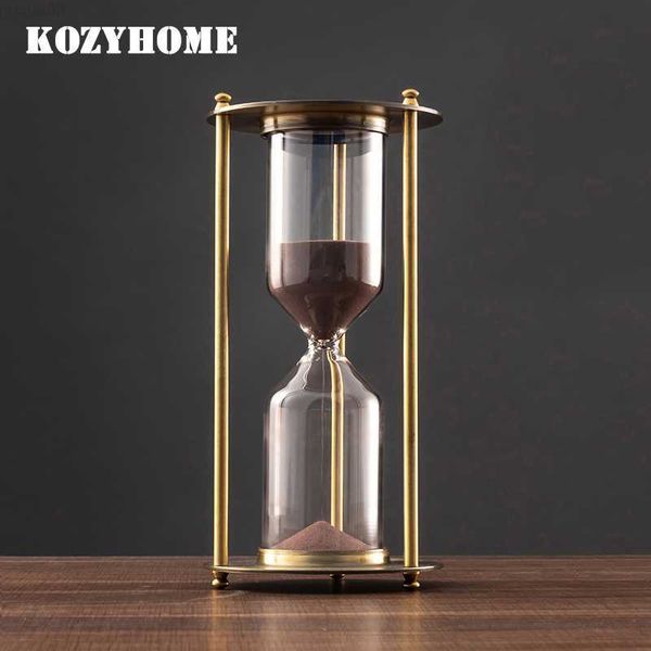 Creative metal hourglass sand timer with a European retro design, perfect for office bookshelf or study decoration