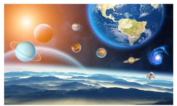 Custom 3D wallpaper featuring a high-definition Seven Stars Lianzhu starry space cosmic dream design for living room wall decoration