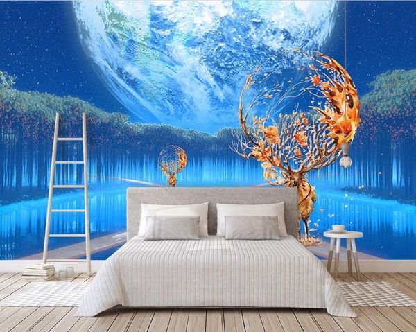 Custom 3D wallpaper for modern living spaces, stylish decor for bedrooms and hotels, ideal for TV backgrounds and desktop displays