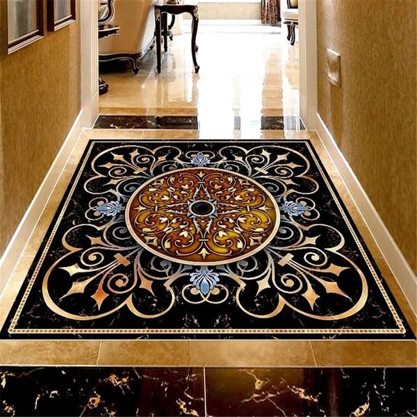 Custom adhesive marble sticker mural for waterproof 3D wall decor in living rooms and bedrooms