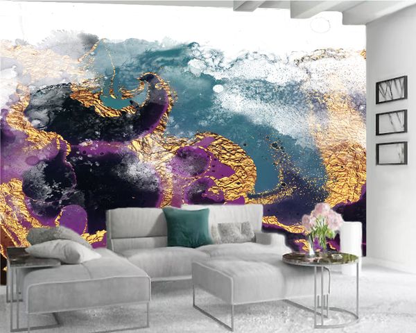 Custom Luxury 3D Wallpaper featuring elegant gold designs for modern home decoration