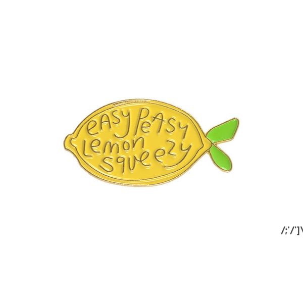 Cute Lemon Fruit Brooch Easy Peasy Lemon Squeezy Little Hard Enamel Pin Touch Up Subscription Box Decor Jacket Denim Cloth Handbag RRE12139