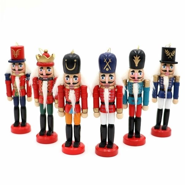 Cute wooden nutcracker soldier figures, set of 6, perfect for Christmas decor and ornamentation