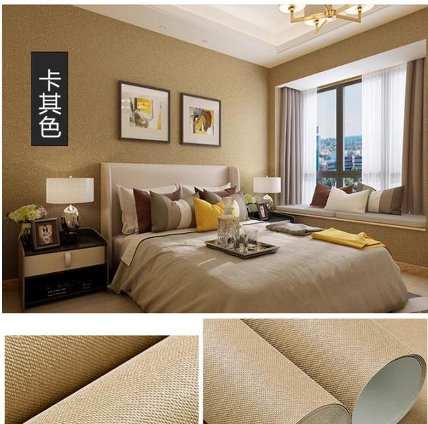 Dark coffee-colored wallpaper for plain bedrooms, living rooms, hotels, and tea rooms, featuring modern dark gray roll designs