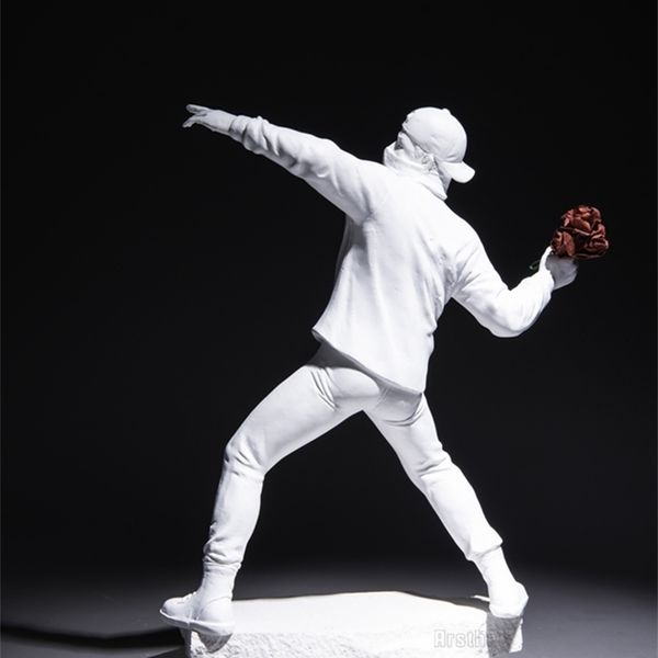 Decorative Banksy-inspired graffiti art figurines for stylish home and office decor