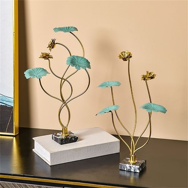 Decorative Chinese lotus leaf figurines for stylish home and living room decor