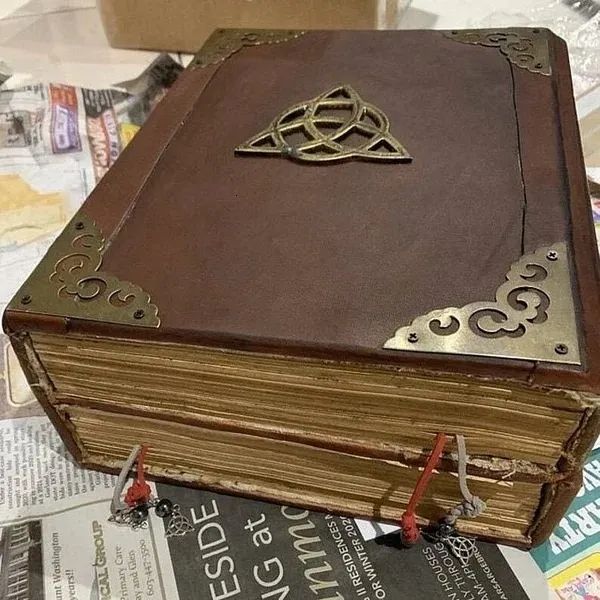 Decorative Objects Figurines Charmed Book Of Shadows Green Journal Cover Bound Blank And Lined 350 Pages Spell Record Spellbook Vintage Magi