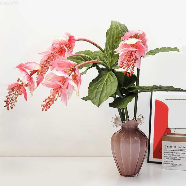 Decorative Objects Figurines High-quality Po Lin Lantern Real Touch Artificial Flowers Wedding Decor Wall Hanging Plant Garden Decoration L2