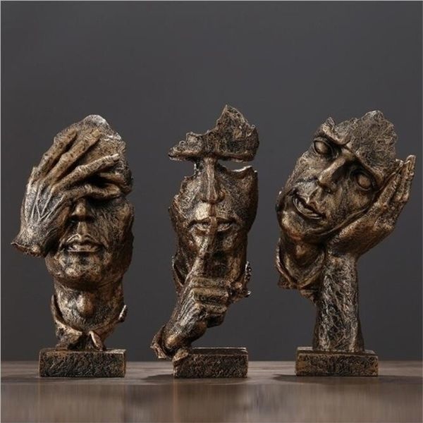 Decorative Objects Figurines Nordic Abstract Sculpture Figurine Ornaments Silence Is Gold Office Home Decoration Accessories Modern Art Resi

Nordic abstract sculpture figurines for stylish home an...