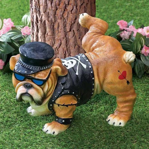 Decorative resin dog figurine for garden and home micro landscape decoration