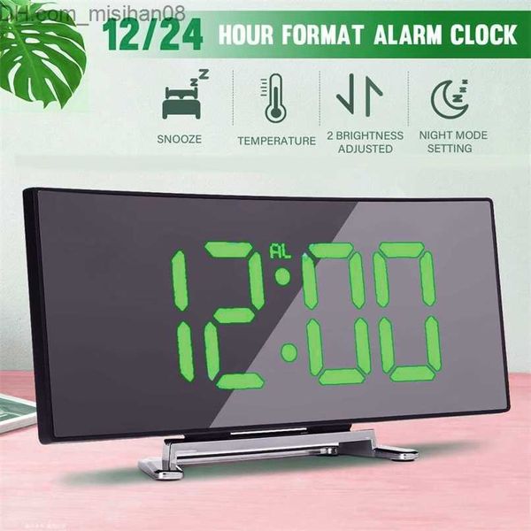 Digital alarm clock with LED display for kids' rooms, featuring temperature display and snooze function