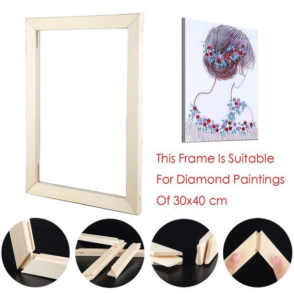DIY diamond painting wooden frames for home decor in sizes 25x30cm, 30x30cm, or 30x40cm
