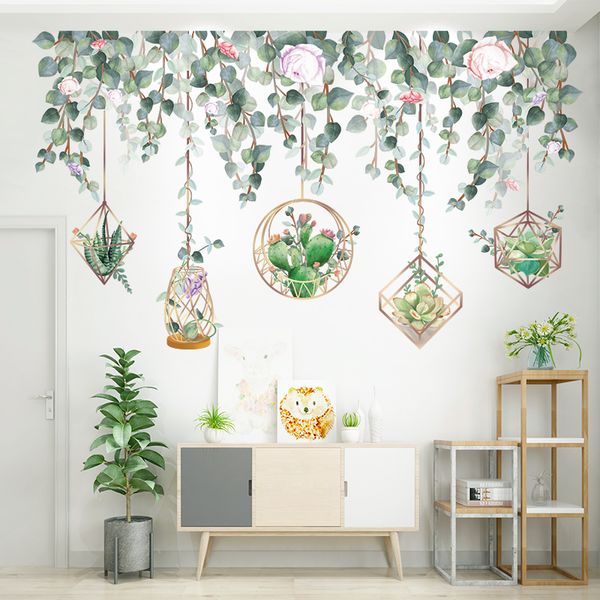 DIY Green Leaf Wall Decals for Home Decor in Living Room, Bedroom, or Kitchen