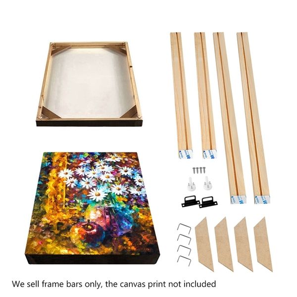 DIY Large Solid Wood Bar Wall Frame Kit for Stretching Canvas Oil Paintings and Posters