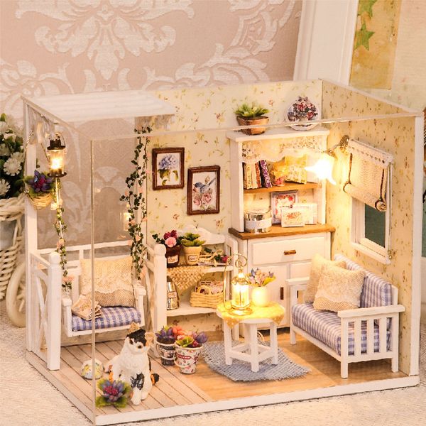 DIY miniature wooden dollhouse toys for kids' birthday presents, featuring kitten diary designs