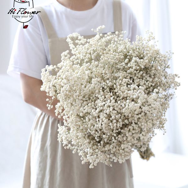 Dried natural preserved gypsophila paniculata baby's breath bouquet for wedding and home decor