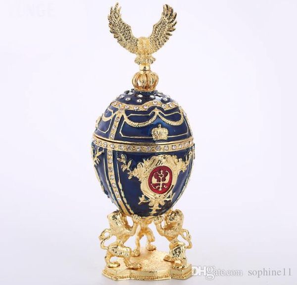 Easter Egg Pearl Jewelry Storage Box - Elegant Russian-style Metal Trinket Case for Wholesale Gifts
