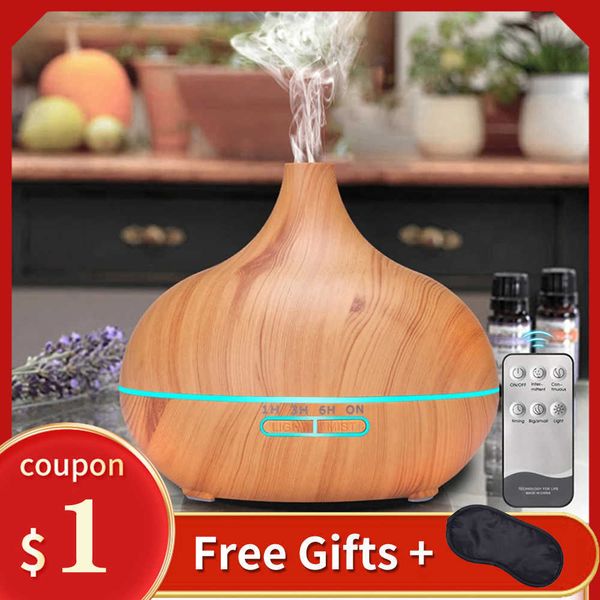Electric Aroma Diffuser with Remote, LED Lights, and Ultrasonic Mist for Home