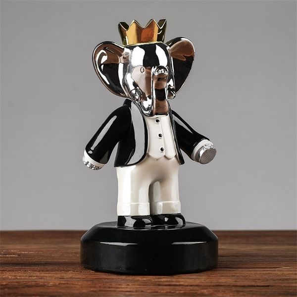 Electroplated elephant figurine for stylish home decor in the animal series