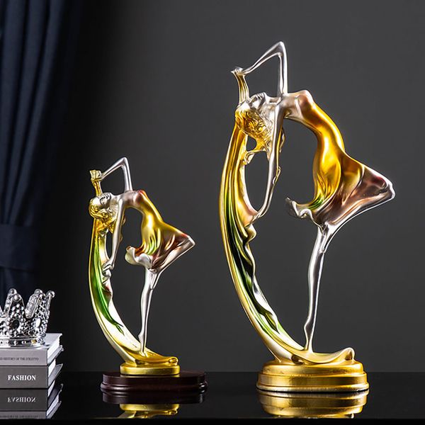 Elegant resin figurine of a dancing girl for modern home or office decoration