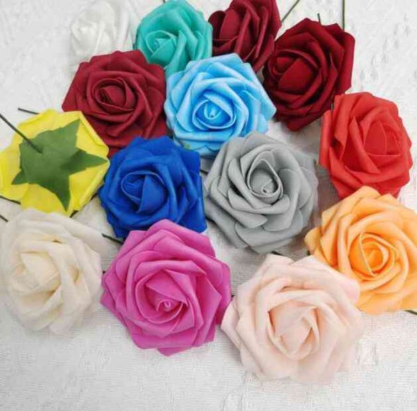 Emerald green artificial rose flowers, 8cm 100 pieces, perfect for bridal bouquets and wedding decor