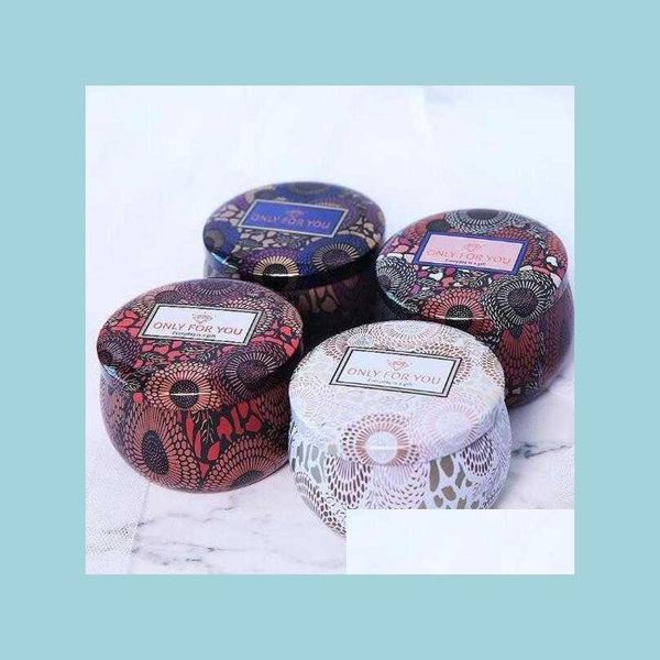 Empty round tinplate can for DIY scented candles, handmade tea lights, candy storage, or tablet accessories with lid