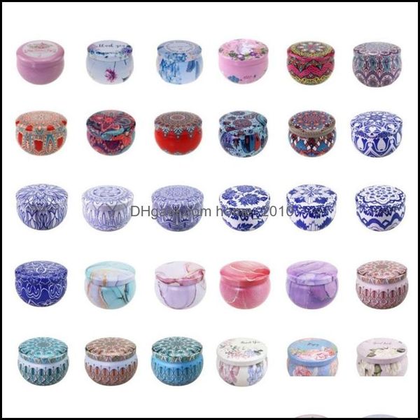 Empty small round metal tin jar for DIY scented candles, tea, candy or chocolate storage