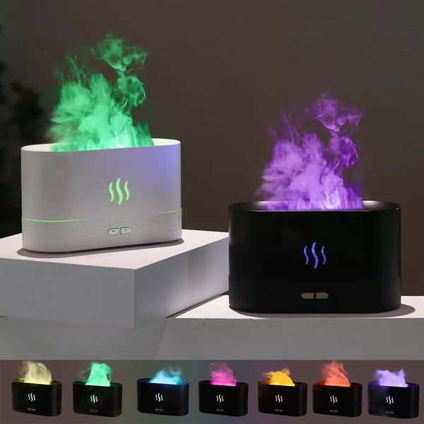 Essential Oils Diffusers 2023 Flame Air Humidifier USB Aroma Diffuser Room Fragrance Mist Maker Oil Difusors For Home Living Office 231101