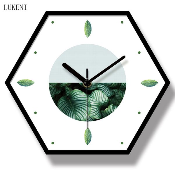 European creative acrylic hexagonal wall clock for home decor