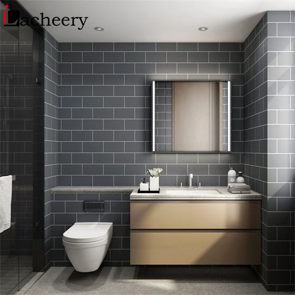 European waterproof self-adhesive vinyl wallpaper for kitchen and bathroom tile wall decoration, contact paper roll 210722
